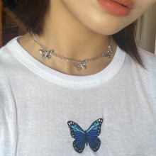 나비 쵸커 목걸이